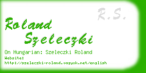 roland szeleczki business card